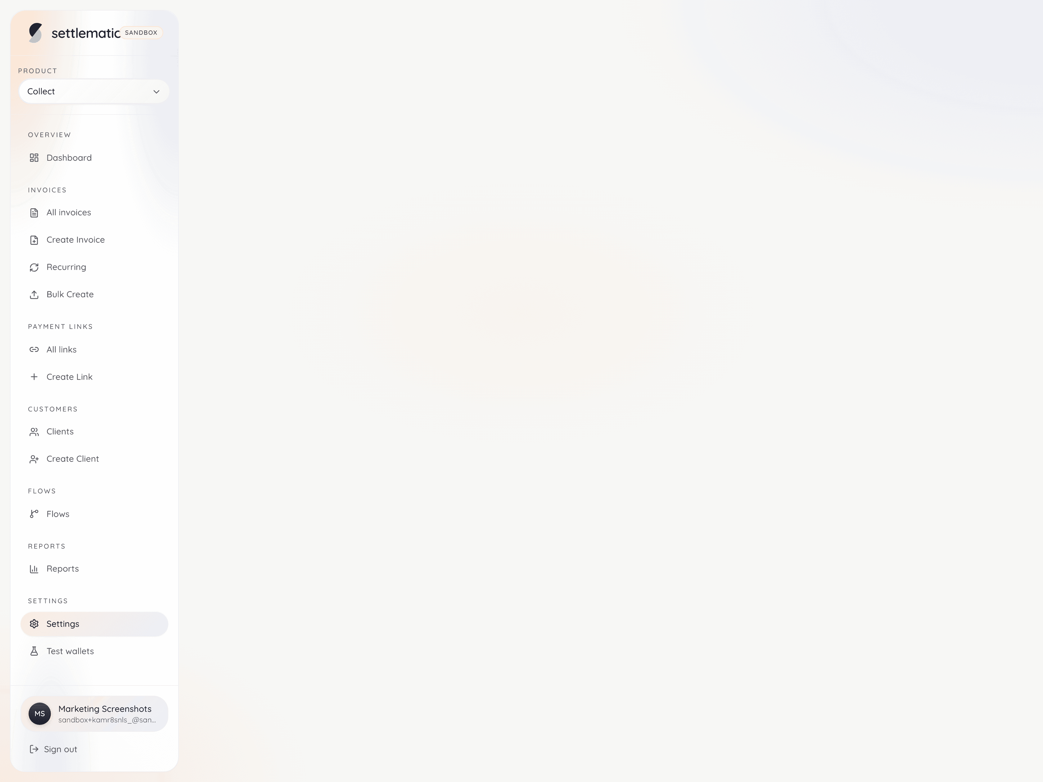 Settlematic webhook endpoint setup subscribing to invoice and payment events for automation